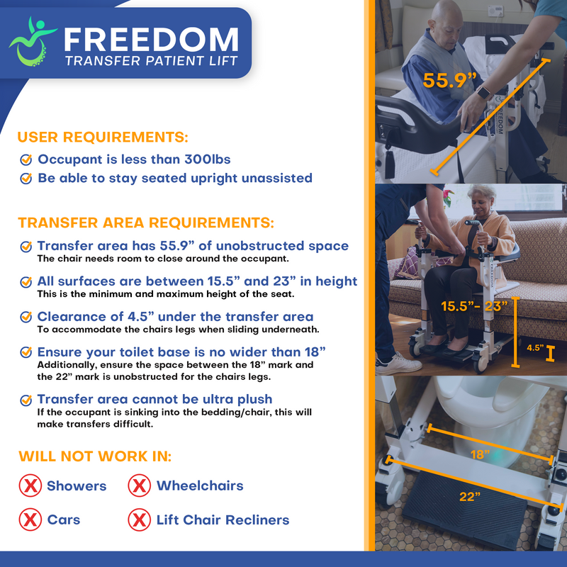Freedom Transfer Patient Lift - Sling Free Transfers