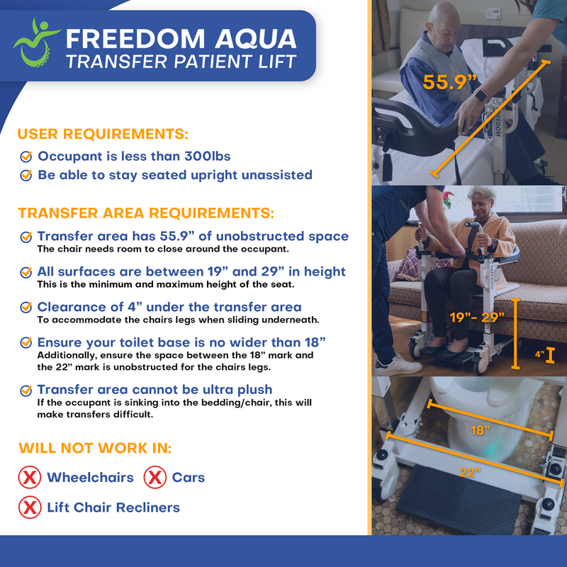 Freedom Aqua Waterproof Patient Lift – Sling-Free